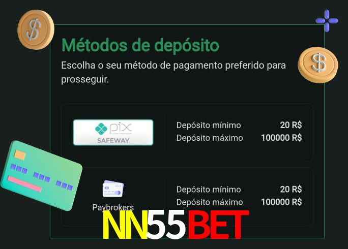 O cassino NN55Bet oferece uma grande variedade de métodos de pagamento